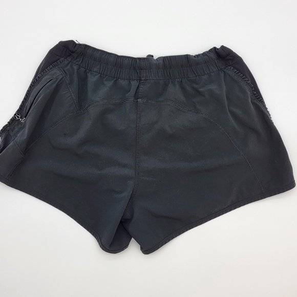 Lululemon athletica black lined running short elastic drawstring mesh Size 4 - Picture 14 of 16